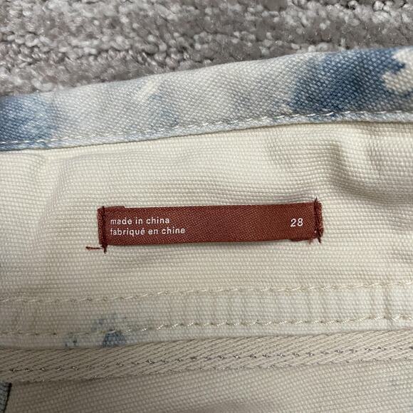 Pilcro Pants Womens 28 Cream Blue Rust Tie Dye The Wanderer Button Fly Utility - Picture 8 of 16